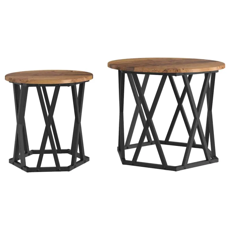 Šoninis stalas 2 pcs apdirbta mediena