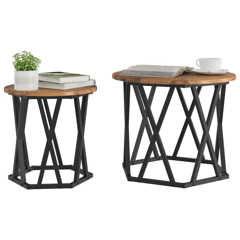 Šoninis stalas 2 pcs apdirbta mediena