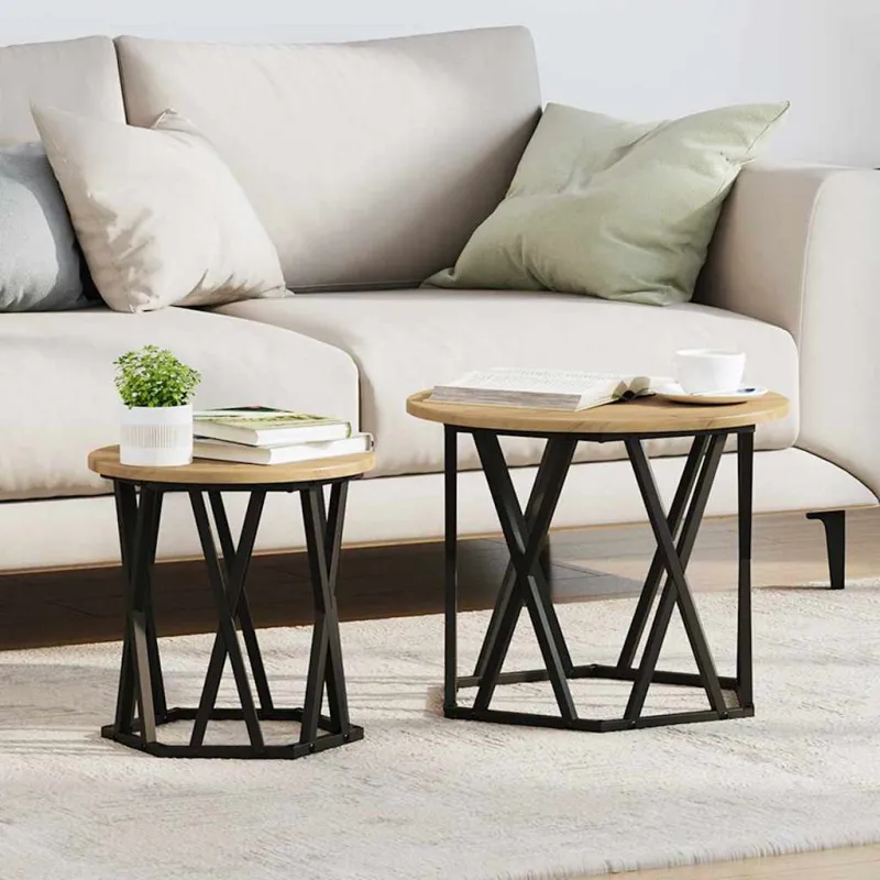 Šoninis stalas 2 pcs Amatininkų ąžuolas
