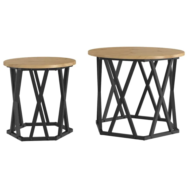 Šoninis stalas 2 pcs Amatininkų ąžuolas