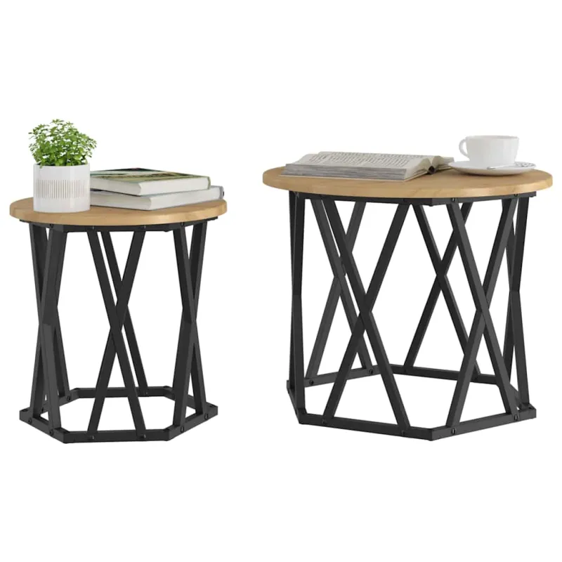 Šoninis stalas 2 pcs Amatininkų ąžuolas