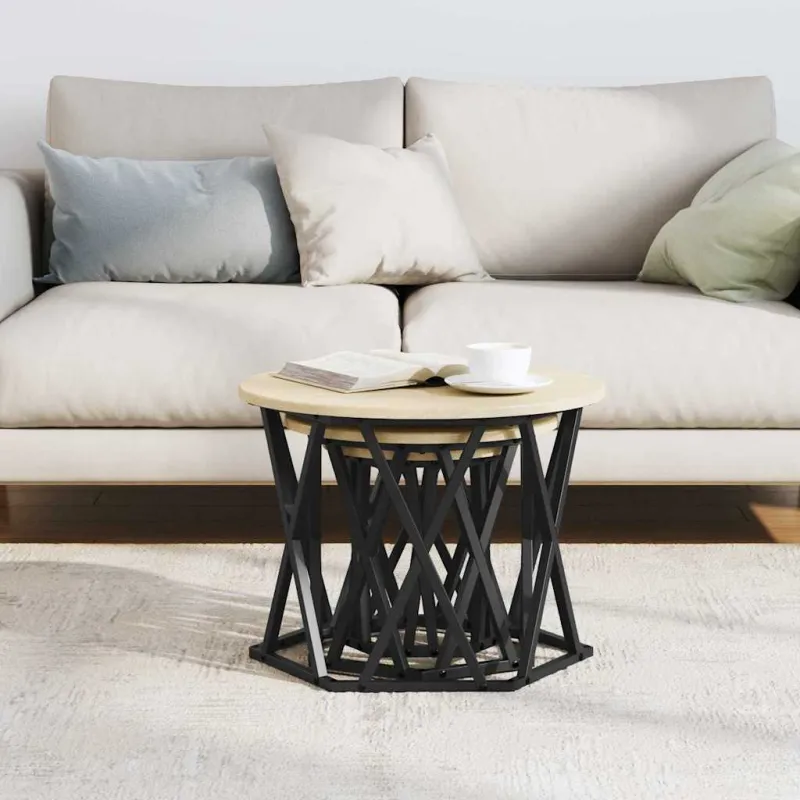 Nesting šoninis stalas 3 pcs Sonoma ąžuolas