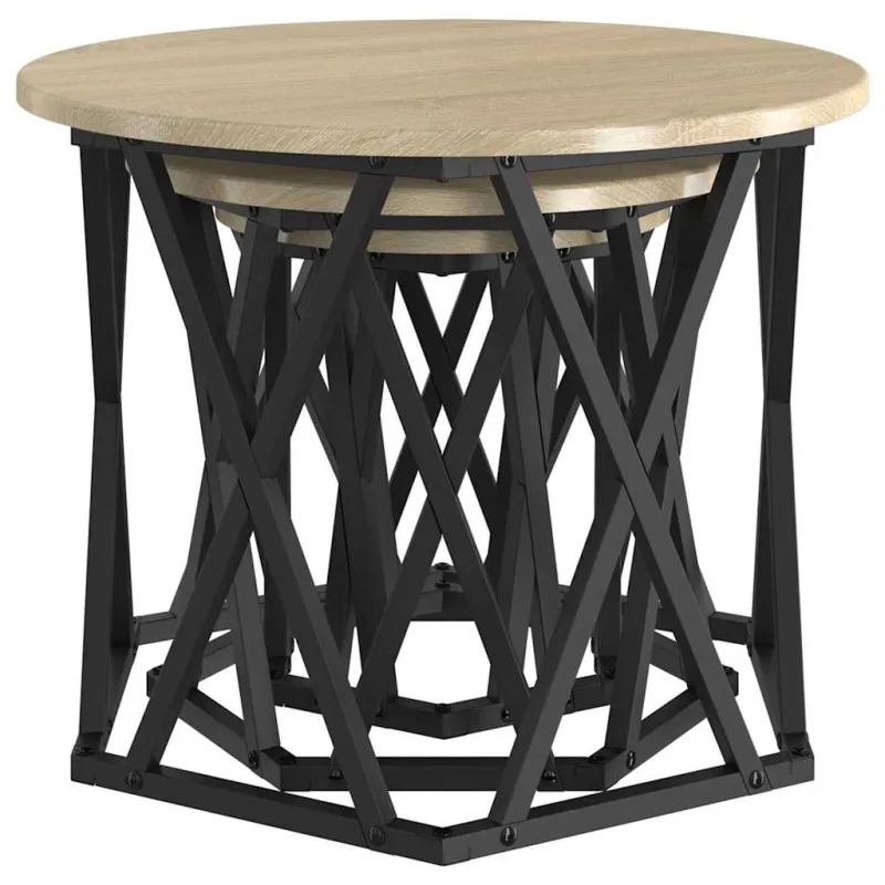Nesting šoninis stalas 3 pcs Sonoma ąžuolas
