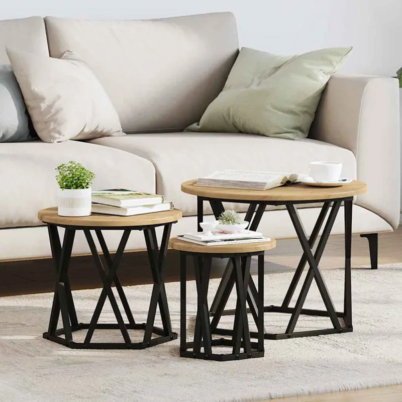 Nesting šoninis stalas 3 pcs Amatininkų ąžuolas