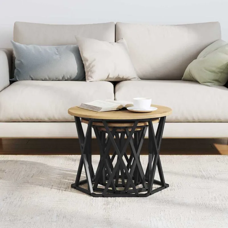 Nesting šoninis stalas 3 pcs Amatininkų ąžuolas