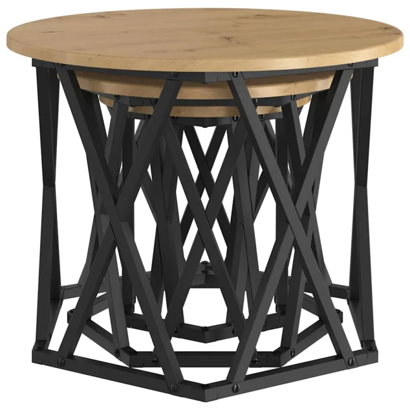 Nesting šoninis stalas 3 pcs Amatininkų ąžuolas