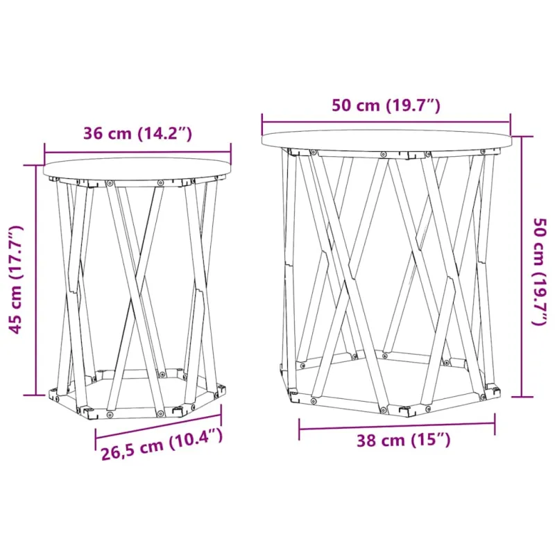 Kavos staliukas 2 pcs Juodas ąžuolas
