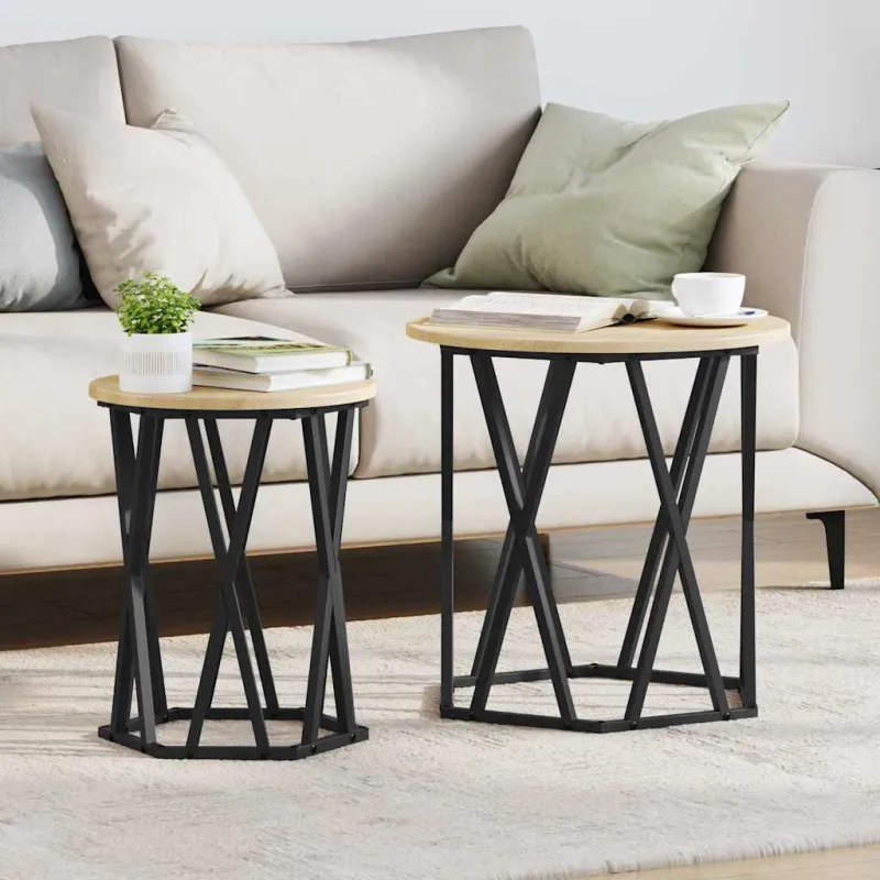 Kavos staliukas 2 pcs Sonoma ąžuolas