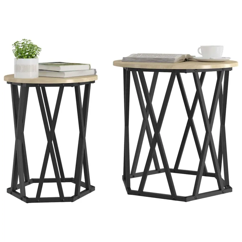 Kavos staliukas 2 pcs Sonoma ąžuolas