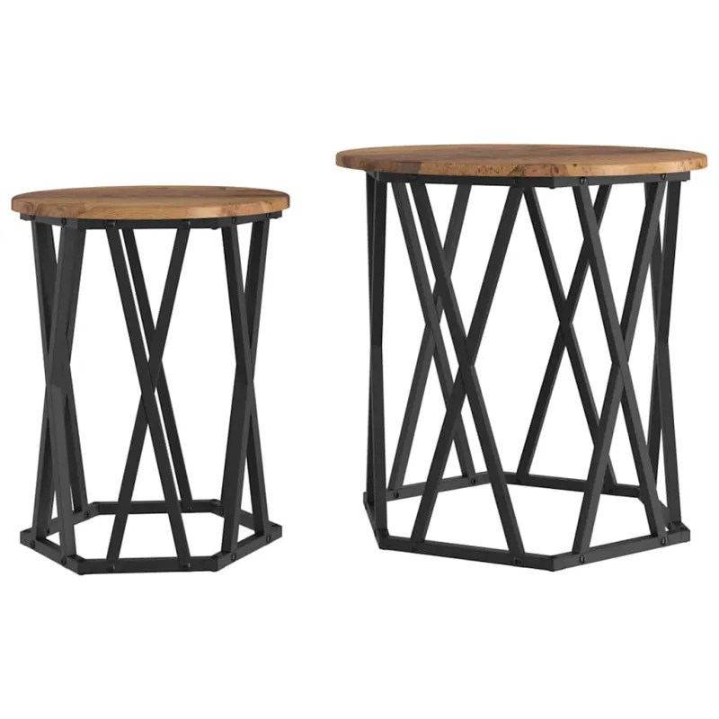 Kavos staliukas 2 pcs Senovinis medis