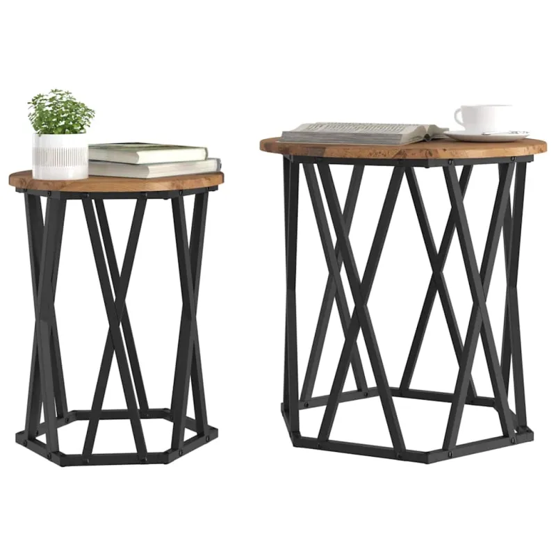 Kavos staliukas 2 pcs Senovinis medis