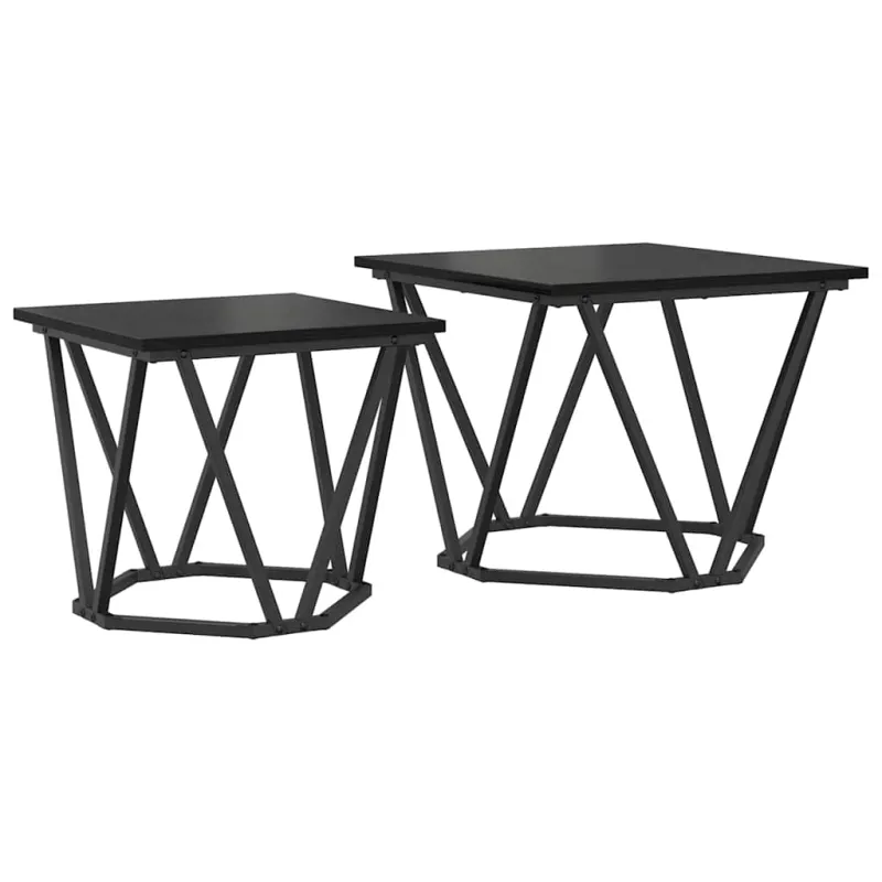 Šoninių staliukų komplektas 2 pcs juoda ąžuolo 50 x 50 x 40 cm