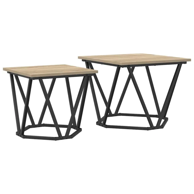 Šoninių staliukų komplektas 2 pcs Sonoma ąžuolas