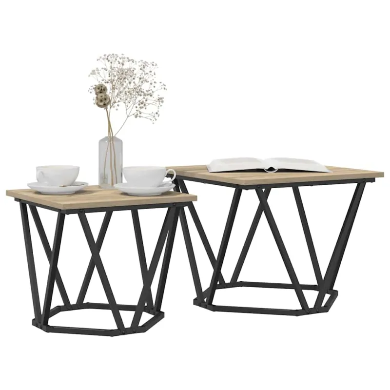 Šoninių staliukų komplektas 2 pcs Sonoma ąžuolas