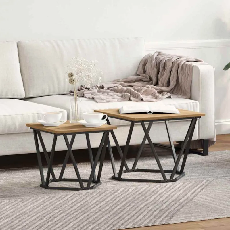 Šoninių staliukų komplektas 2 pcs Amatininkų ąžuolas