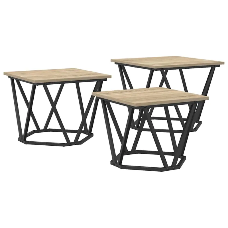Kavos staliukas 3 pcs Sonoma ąžuolas
