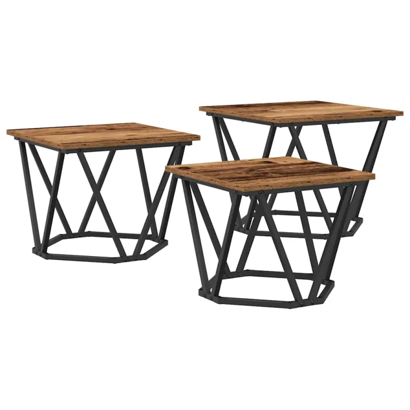 Kavos staliukas 3 pcs Senovinis medis