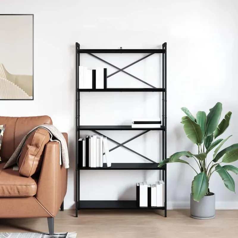 Knygų lentyna Juodas ąžuolas 80 x 30 x 155 cm Apdirbta mediena