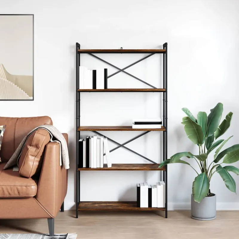 Knygų lentyna Rūkyta ąžuolas 80 x 30 x 155 cm Apdirbta mediena
