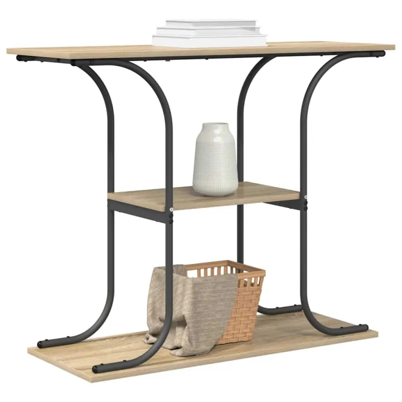 Konsolinis stalas su lentyna Sonoma ąžuolas 101 x 35 x 80,5 cm
