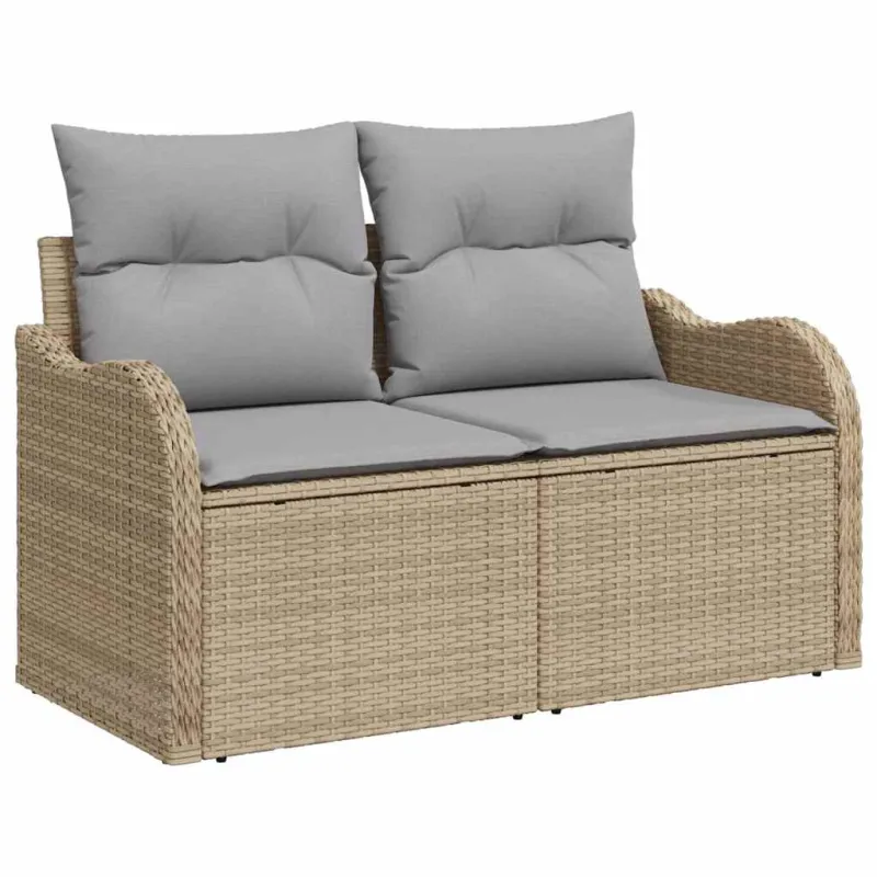 Sodo sohvaryhmä tyynyine 6 osaa, hiekanvärinen polyrataska