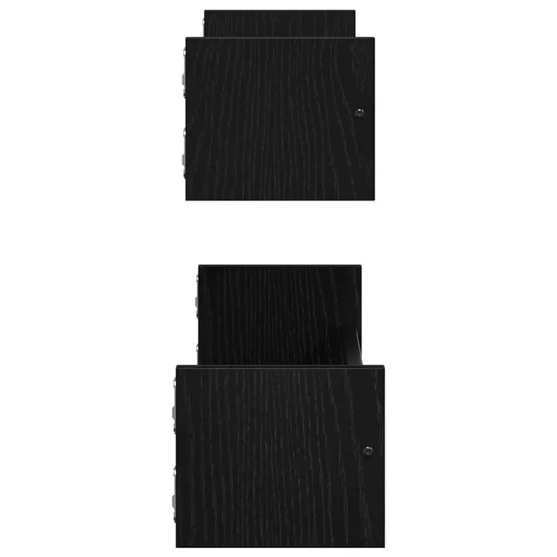 Sieninė lentyna 2 pcs Juodas ąžuolas 60 x 16 x 14 cm