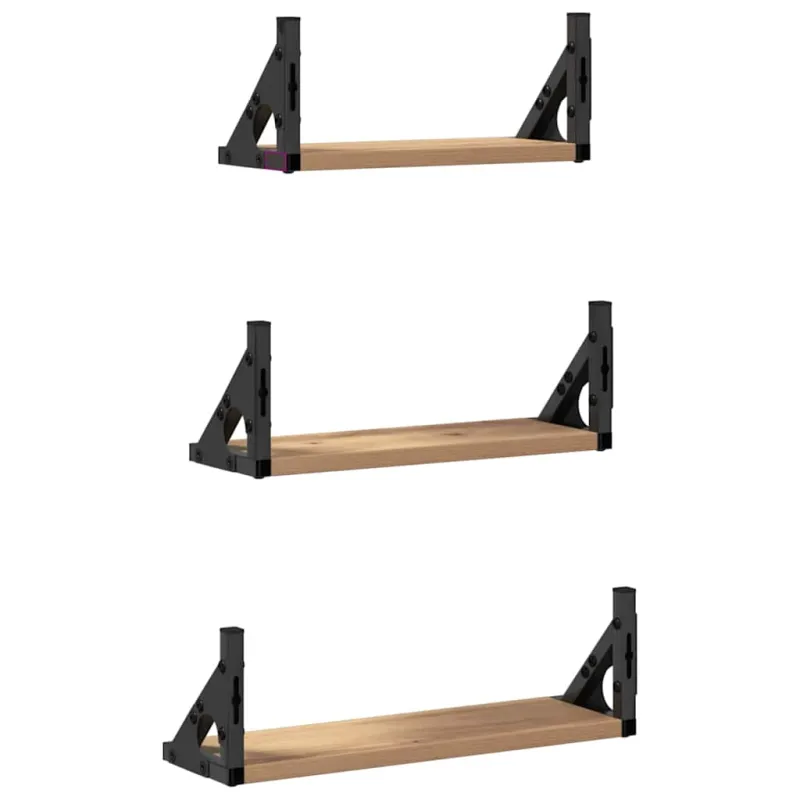 Sieninė lentyna Tvirtinamas prie sienos 3 pcs Dūminis ąžuolas