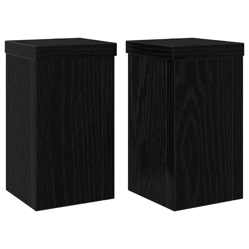 Augalų stovas 2 pcs Juodas ąžuolas 10 x 10 x 18 cm