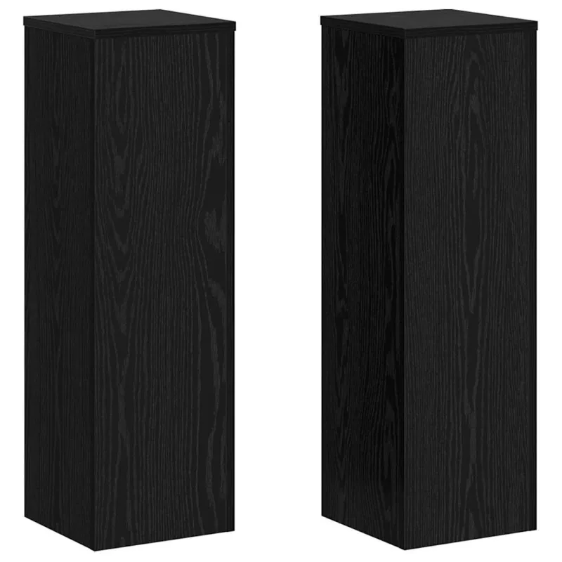 Augalų stovas 2 pcs Juodas ąžuolas 25 x 25 x 80 cm