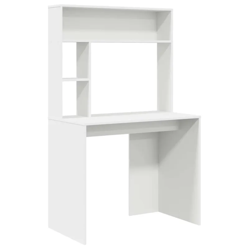 Stalas su lentyna Balta 91 x 50 x 149 cm Apdirbta mediena
