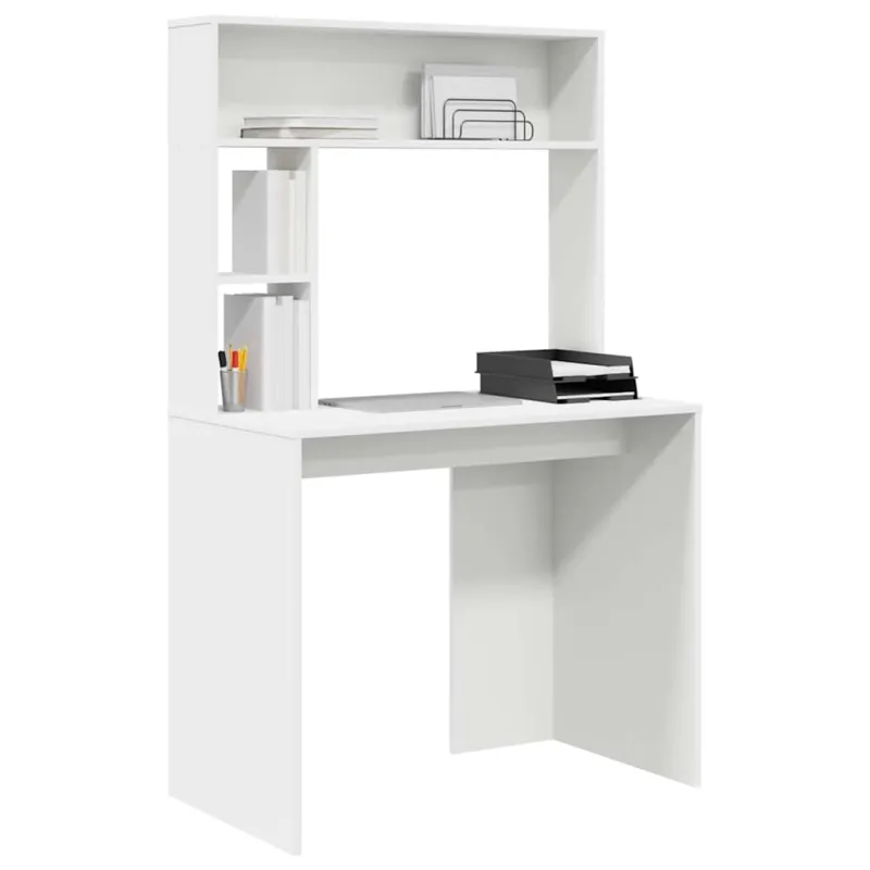 Stalas su lentyna Balta 91 x 50 x 149 cm Apdirbta mediena