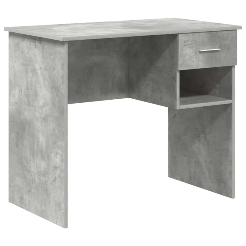Stalas su stalčių Betono pilka 90 x 49 x 75 cm Apdirbta mediena