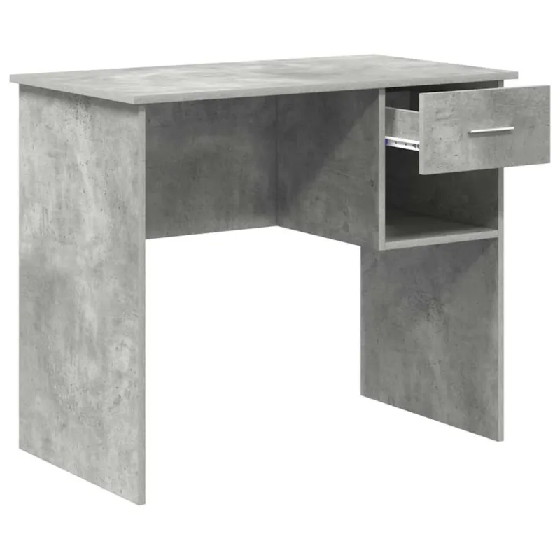 Stalas su stalčių Betono pilka 90 x 49 x 75 cm Apdirbta mediena