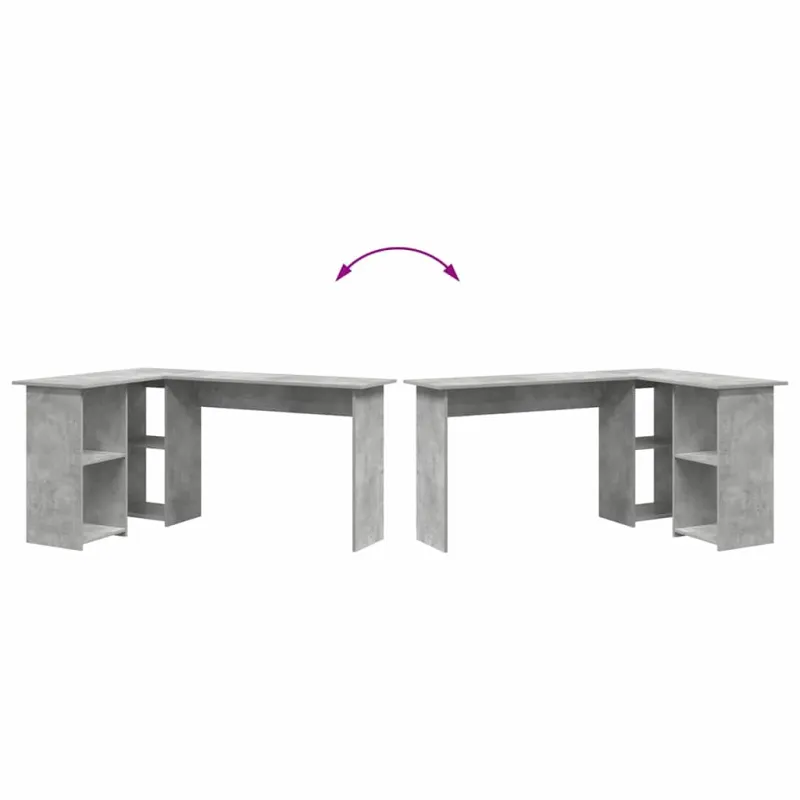 Stalas Betono pilka 142 x 102 x 73 cm Apdirbta mediena