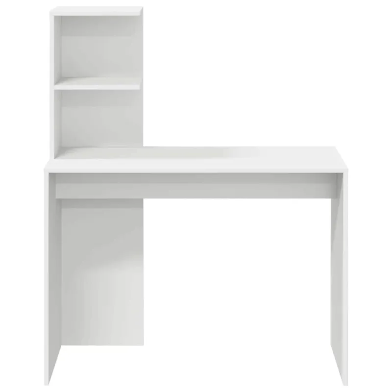 Stalas su lentyna Balta 102 x 50 x 124 cm Apdirbta mediena