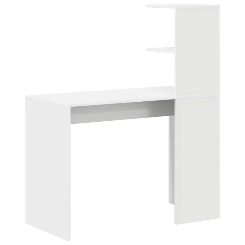Stalas su lentyna Balta 102 x 50 x 124 cm Apdirbta mediena