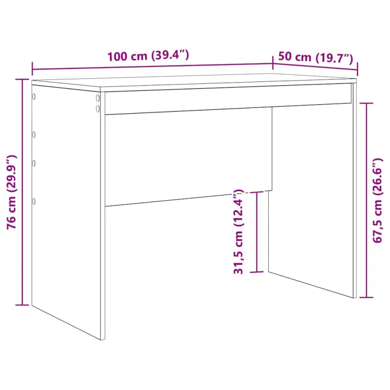Stalas Betono pilka 100 x 50 x 76 cm