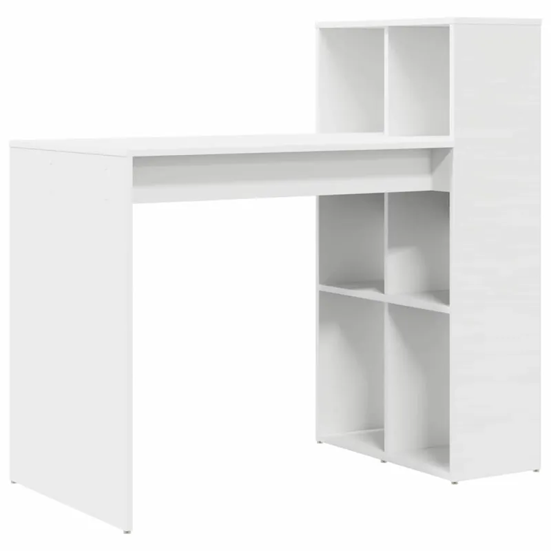 Stalas su lentyna Balta 108 x 55 x 103.5 cm Apdirbta mediena