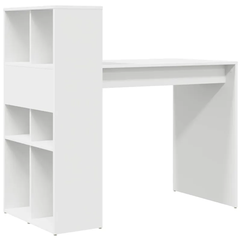 Stalas su lentyna Balta 108 x 55 x 103.5 cm Apdirbta mediena