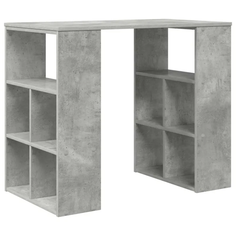 Stalas su lentyna Betono pilka 90 x 50 x 75 cm Apdirbta mediena