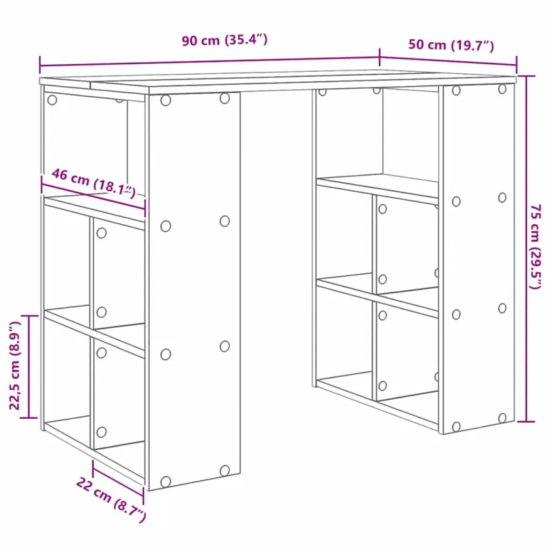 Stalas Senovinis medis 90 x 50 x 75 cm Apdirbta mediena