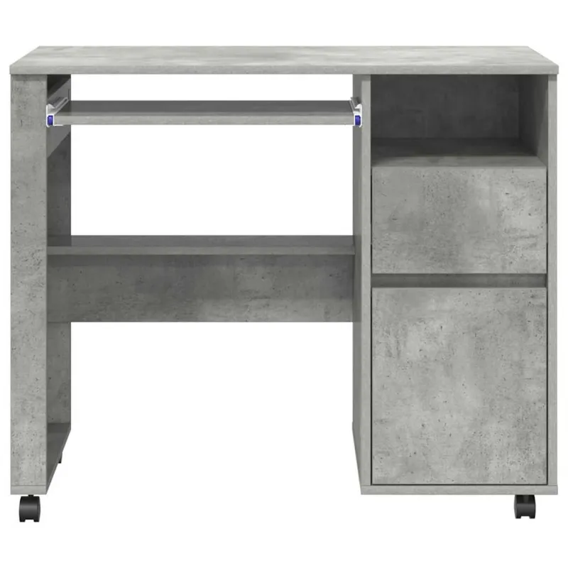 Stalas su ratais Betono pilka 91 x 50 x 77 cm Apdirbta mediena