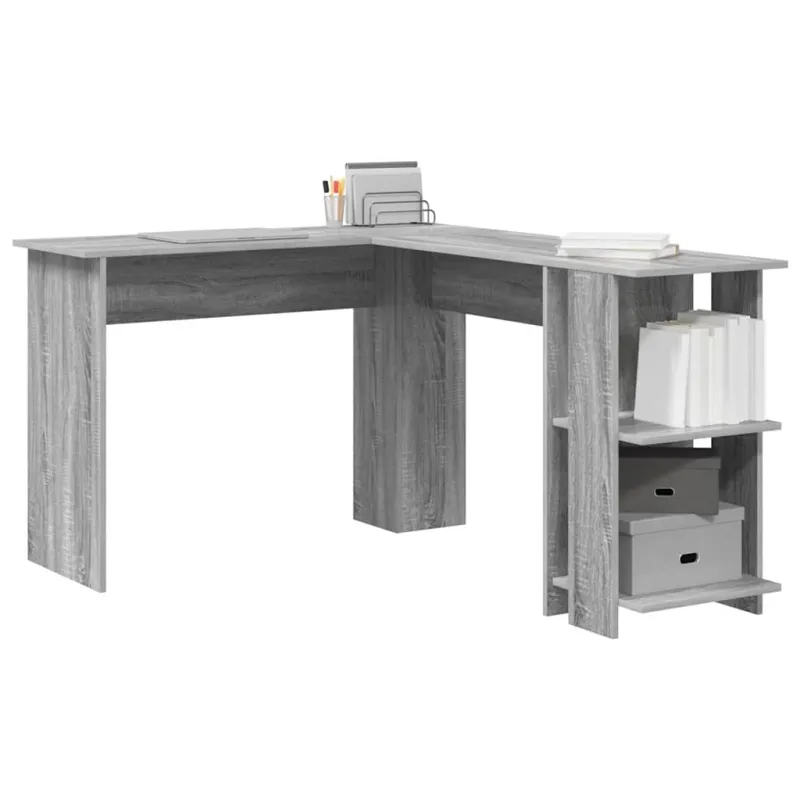 Kampinis rašomasis stalas Pilkas Sonoma 140 x 113,5 x 75 cm