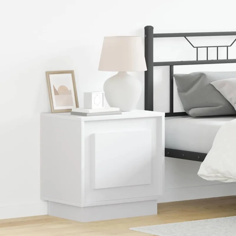 Šalia lovos spintelė 2 pcs Balta 44 x 34,5 x 45 cm