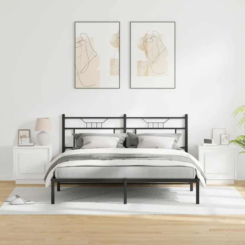 Šalia lovos spintelė 2 pcs Balta 44 x 34,5 x 45 cm