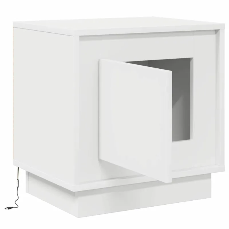 Šalia lovos spintelė 2 pcs Balta 44 x 34,5 x 45 cm