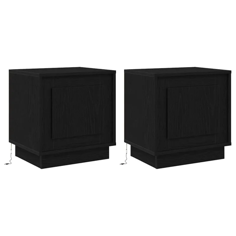 Šalia lovos spintelė 2 pcs Juoda 44 x 34,5 x 45 cm