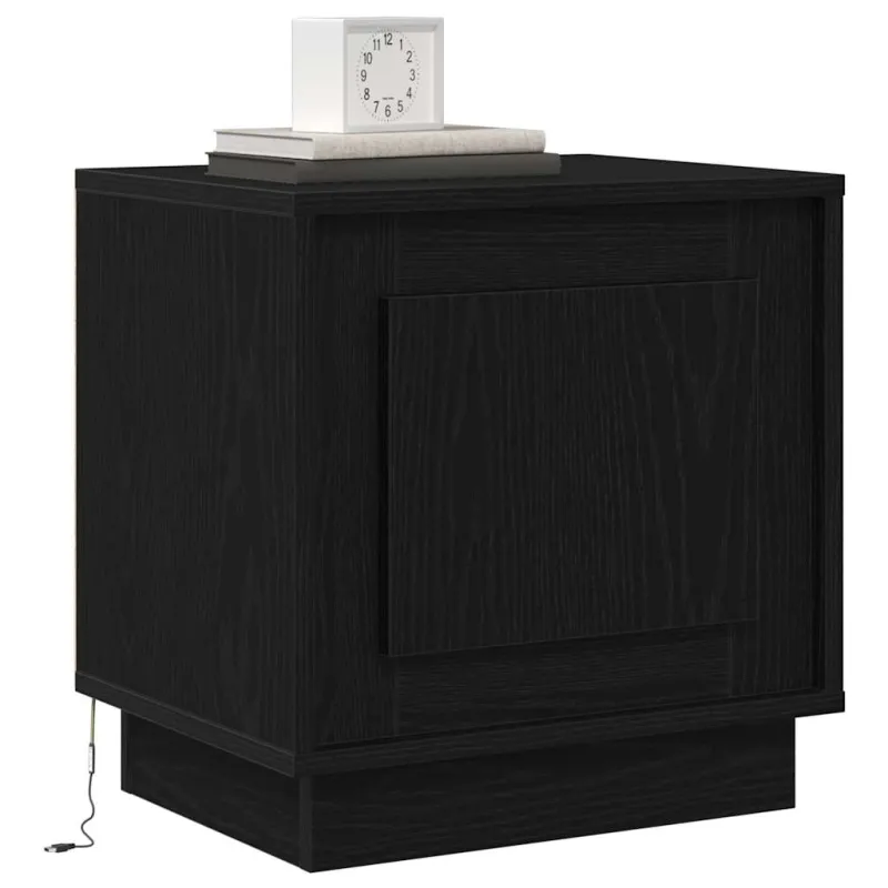 Šalia lovos spintelė 2 pcs Juoda 44 x 34,5 x 45 cm