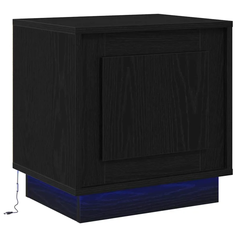 Šalia lovos spintelė 2 pcs Juoda 44 x 34,5 x 45 cm