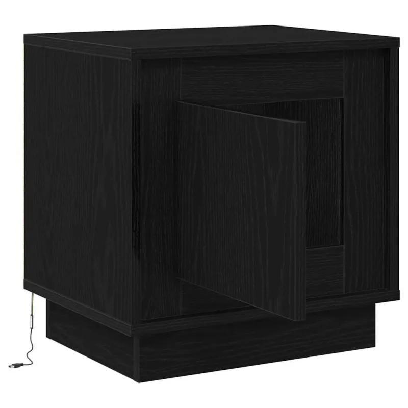 Šalia lovos spintelė 2 pcs Juoda 44 x 34,5 x 45 cm